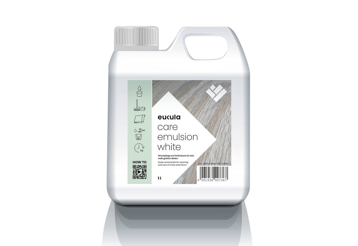 Eukula Euku Care Emulsion - Pflegeemulsion weiß (1 Liter) Fussbodenreiniger von Eukula