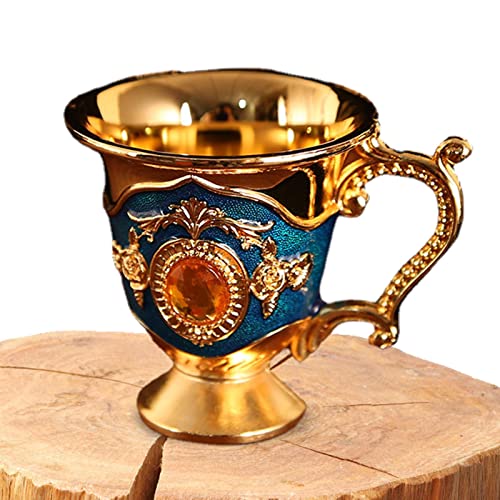 Eula Vintage Weinglas - Europäisches kreatives Retro-Weißweinglas | Griff Tasse Metall Handwerk Geschenk Home Dekoration Teetasse von Eula