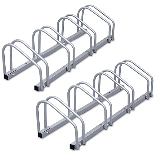 Eulenke 2 Stück Fahrradständer Metall Verzinkt Stahl - fahrradhalter 35-55mm Reifenbreite und 32cm Radabstand - Radständer für 4 Fahrräder - fahrradhalterung Boden- oder Wandmontage - Platzsparend Eulenke 2 Stück Fahrradständer Metall Verzinkt Stahl - fahrradhalter 35-55mm Reifenbreite und 32cm Radabstand - Radständer für 4 Fahrräder - fahrradhalterung Boden- oder Wandmontage - Platzsparend von Eulenke