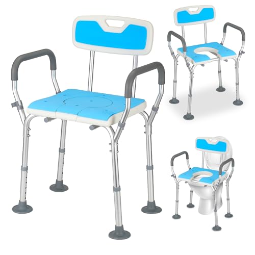 Eulenke Duschstuhl, 3-in-1 Toilettensitz, Duschhocker 135KG belastbar, Rahmen erhöhter Badewannen Einstiegshilfe, Badewannensitz mit Armlehne und Rückenlehne, Duschhilfe für Behinderte Und Ältere Eulenke Duschstuhl, 3-in-1 Toilettensitz, Duschhocker 135KG belastbar, Rahmen erhöhter Badewannen Einstiegshilfe, Badewannensitz mit Armlehne und Rückenlehne, Duschhilfe für Behinderte Und Ältere von Eulenke