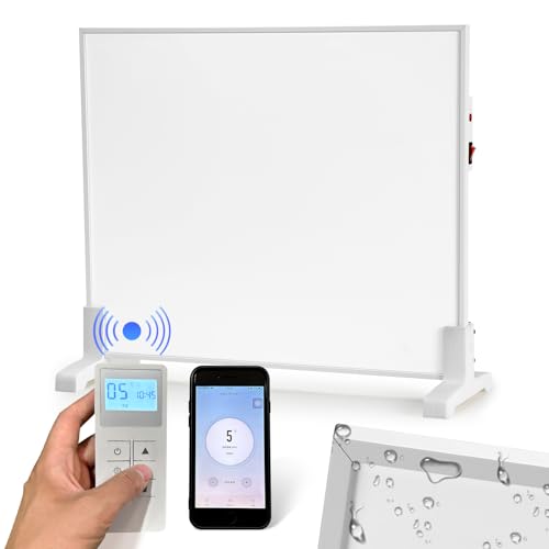 Eulenke Infrarotheizung mit Thermostat 600W, Infrarot Wandheizung mit Überhitzungsschutz, Wandheizung Elektrisch, Mobile & Energiesparend, Geltender Bereich ist 10-12㎡, für Schlafzimmer, Wohnräume von Eulenke