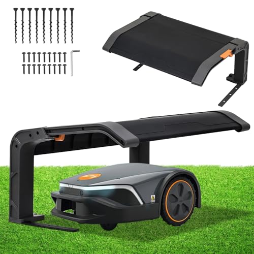 Eulenke Mähroboter Garage, Klappbare Mähroboter Garage Dach Carport für Rasenmäher Rasenroboter, 72x56x36cm, Witterungsbeständig UV Schutz, Schwarz von Eulenke