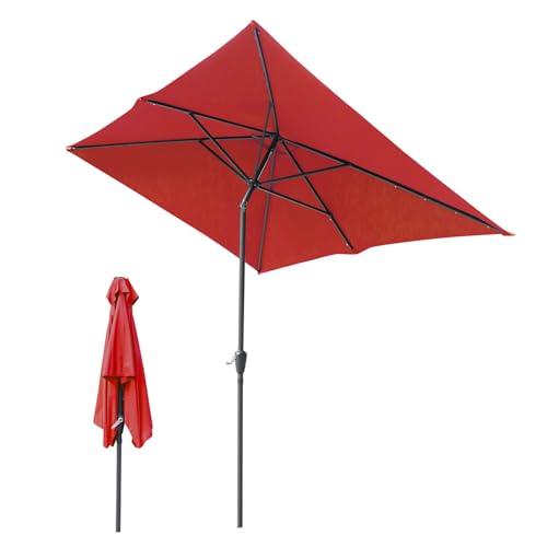 Eulenke Sonnenschirm 1.4x2.1m, beidseitig um 30° Kippbar, gartenschirm UV-Schutz Polyester Schirmstoff, Wasserabweisend und schmutzabweisend, Rechteckigschirm ohne Ständer, Rot Eulenke Sonnenschirm 1.4x2.1m, beidseitig um 30° Kippbar, gartenschirm UV-Schutz Polyester Schirmstoff, Wasserabweisend und schmutzabweisend, Rechteckigschirm ohne Ständer, Rot von Eulenke