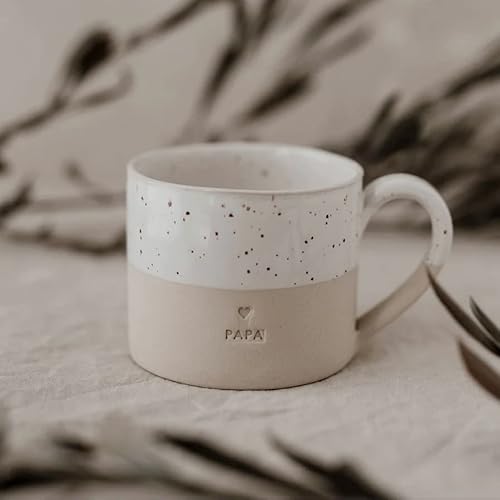 Eulenschnitt Steingut Tasse ca. 250 ml - Ø ca. 8,5 cm - Höhe ca. 7 cm Papa von Eulenschnitt