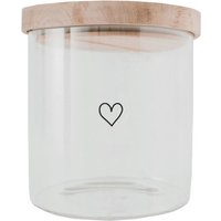 Vorratsglas mit Holzdeckel Herz schwarz 13 cm H von Eulenschnitt