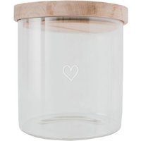 Vorratsglas mit Holzdeckel Herz weiß 19 cm H von Eulenschnitt