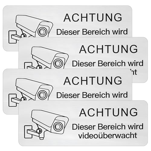 4 Stück Schild Videoüberwachung, Schild Videoüberwachung Privatgrundstück Selbstklebend Selbstklebend Aluminium Schild Warnschild, Hinweisschild Achtung Videoüberwachung Privatgrundstück 9x3 cm 4 Stück Schild Videoüberwachung, Schild Videoüberwachung Privatgrundstück Selbstklebend Selbstklebend Aluminium Schild Warnschild, Hinweisschild Achtung Videoüberwachung Privatgrundstück 9x3 cm von Euleryoo
