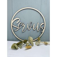 Holzring Servus Türschild Begrüßung Holz - 000189 von EulesWerkstatt