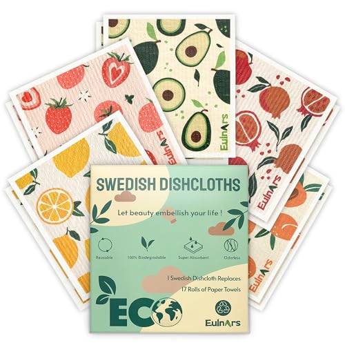Eulnars Schwedische Geschirrtücher für die Küche, wiederverwendbare Papierhandtücher, waschbar, weiche Geschirrtücher für die Küche, super saugfähige Geschirrtücher zum Geschirrspülen Eulnars Schwedische Geschirrtücher für die Küche, wiederverwendbare Papierhandtücher, waschbar, weiche Geschirrtücher für die Küche, super saugfähige Geschirrtücher zum Geschirrspülen von Eulnars