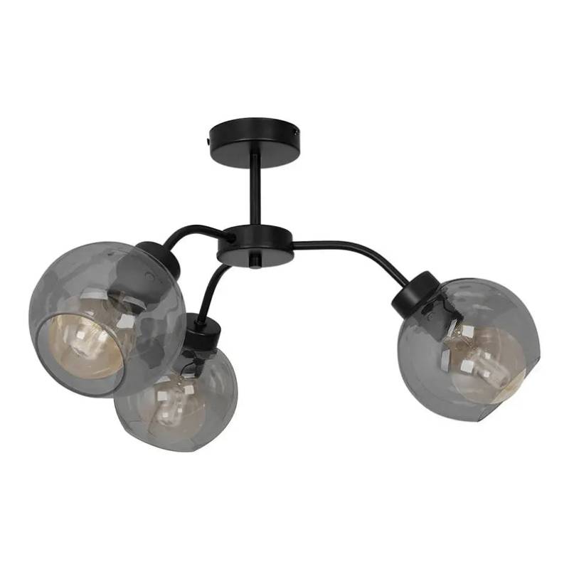 B-Ware Euluna Deckenleuchte Lampe Sofia Deckenlampe Dreiflammig Rauchgrau Schwarz E27 von Euluna