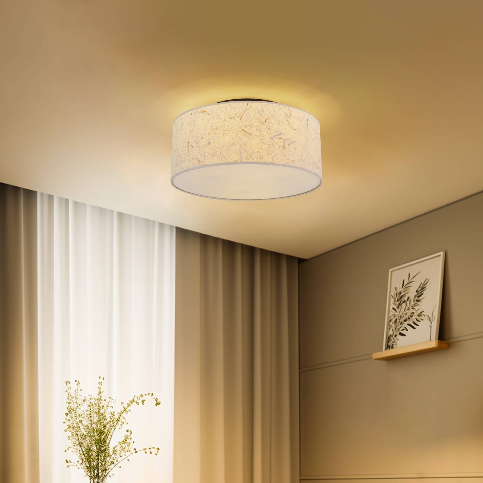 Deckenlampe Aston, Ø 50 cm, Korkoptik von EMIBIG LIGHTING