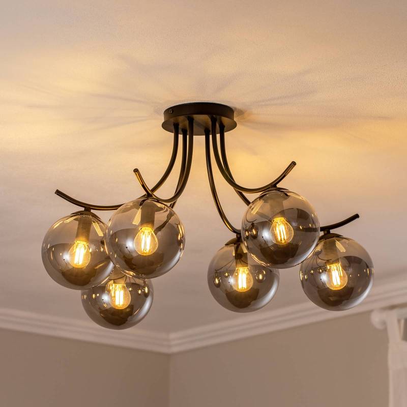 Deckenlampe Boston, schwarz/grafit, 6-flammig von EMIBIG LIGHTING