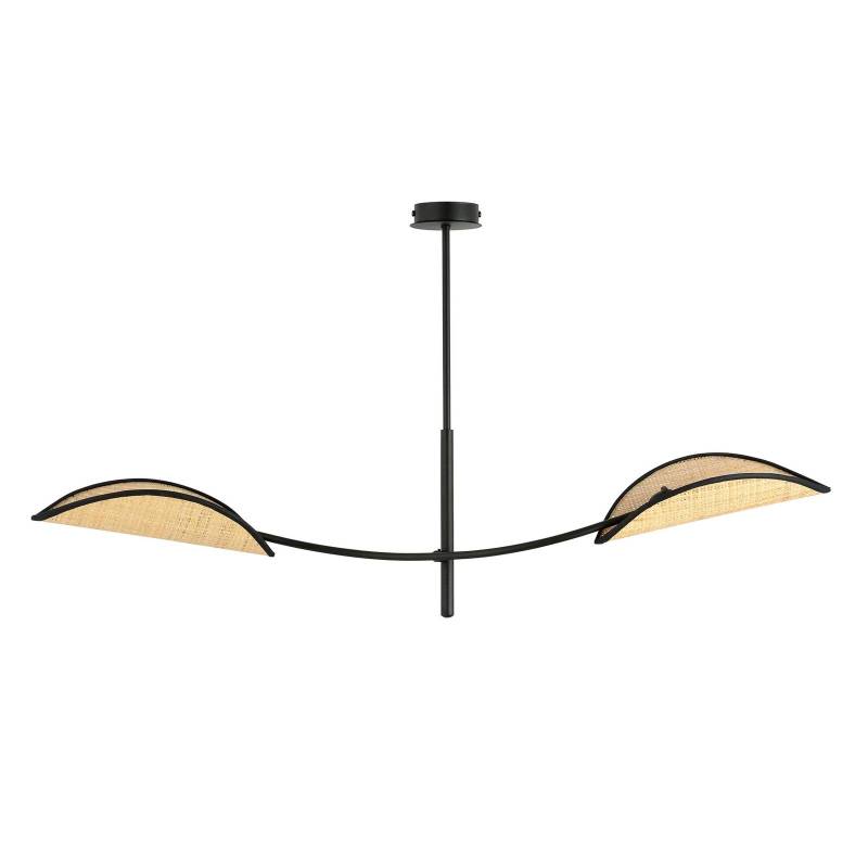 Deckenlampe Lotus, schwarz/rattanoptik, 2-flammig von EMIBIG LIGHTING