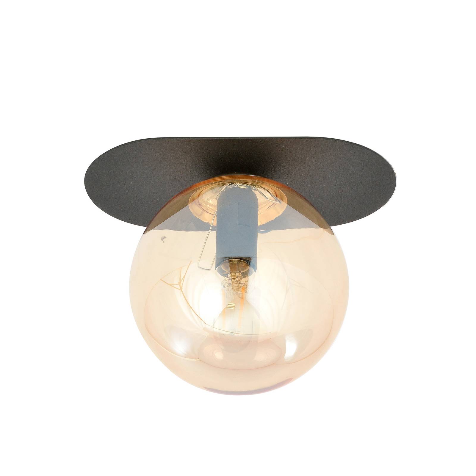 Deckenlampe Plaza, schwarz/amber, einflammig Deckenlampe Plaza, schwarz/amber, einflammig von EMIBIG LIGHTING