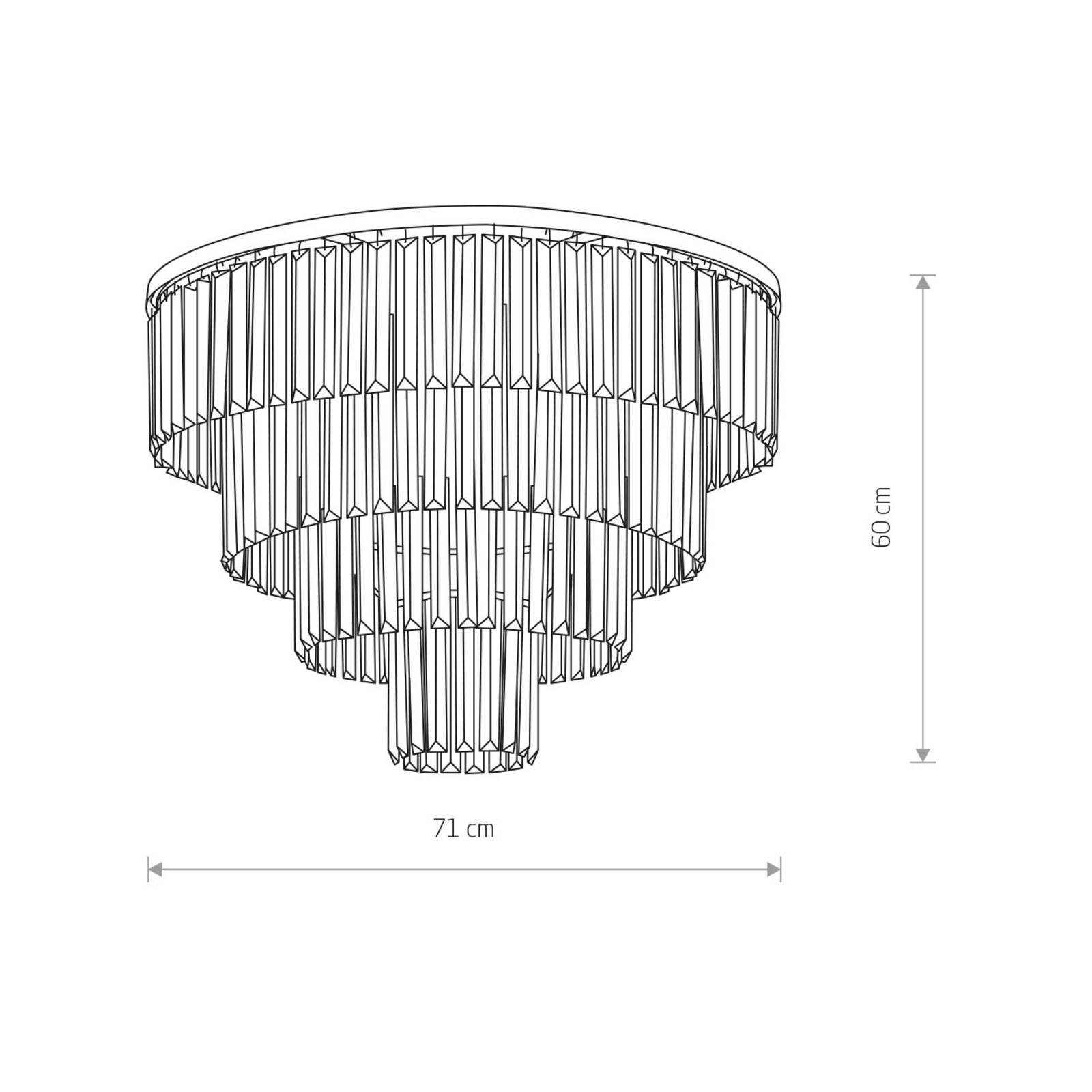 Deckenleuchte Cristal, transparent/silber, Ø 71cm von Euluna