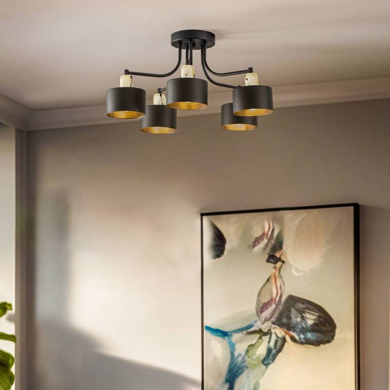 Deckenleuchte Helix, schwarz, fünfflammig Deckenleuchte Helix, schwarz, fünfflammig von Domiluce