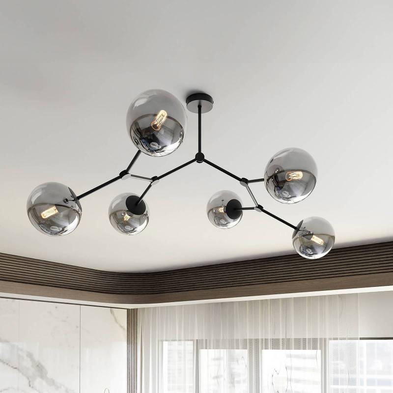 Deckenleuchte Space, schwarz/grafit, sechsflammig von EMIBIG LIGHTING