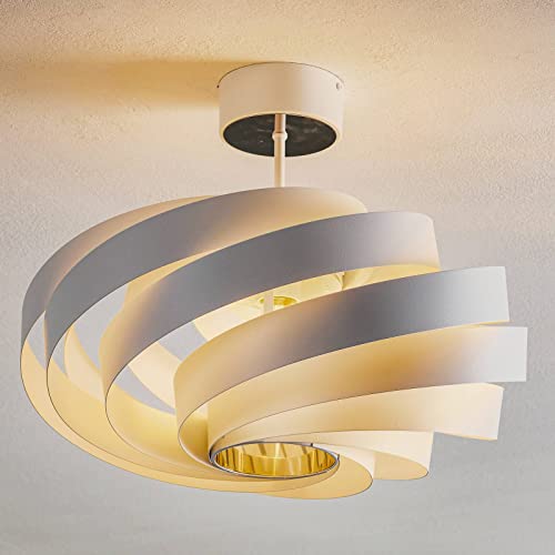 Euluna Deckenlampe 'Tori' (Modern) in Wei? aus Metall u.a. f?r Wohnzimmer & Esszimmer (1 flammig, E27) - Deckenleuchte, Lampe, Wohnzimmerlampe von Euluna
