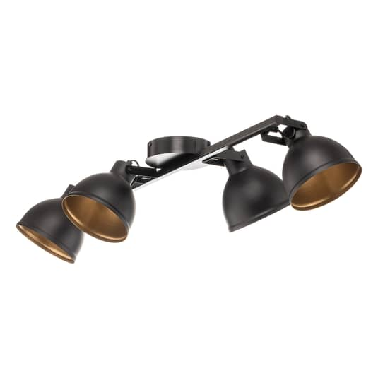 Euluna Deckenlampe Trial Deckenlampe Deckenlicht E72 Vierflammig Schwarz Gold B-Ware von Euluna