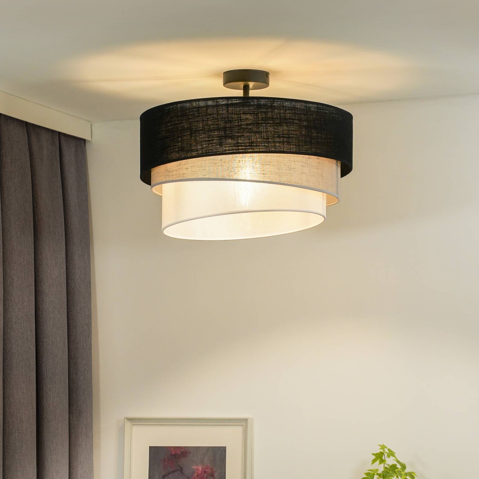 Euluna Deckenlampe Trio, schwarz/grau/weiß, Textil, Ø 45 cm Euluna Deckenlampe Trio, schwarz/grau/weiß, Textil, Ø 45 cm von Euluna