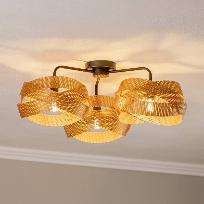 Euluna Deckenleuchte Tornado, goldfarben, 3-flammig von Euluna