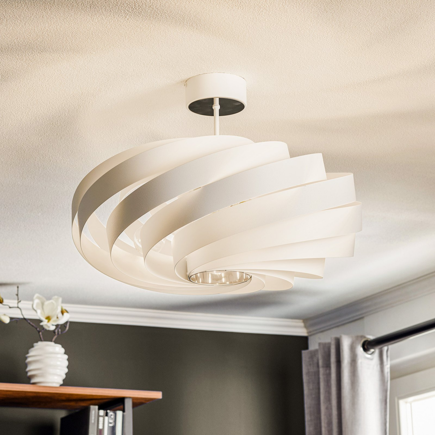 Euluna Deckenleuchte Vento Deckenlampe Lampe Leuchte Licht ø60cm Metall E27 Weiß B-Ware von Euluna