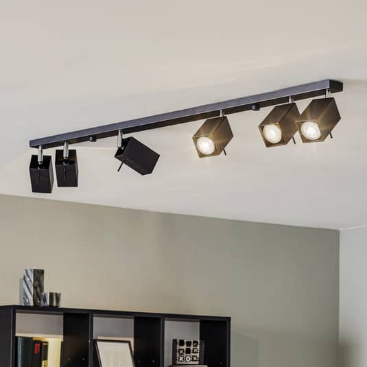 Euluna Deckenstrahler Deckenlampe Leuchte Square schwarz sechsflammig linear von Euluna
