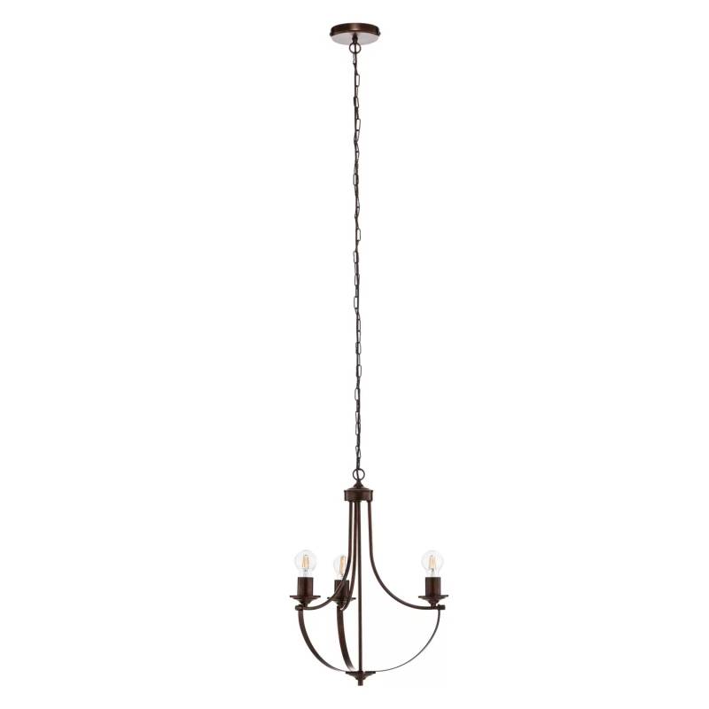 Euluna Gina Kronleuchter In Braun Dreiflammig Leuchte Lampe E27 Deckenlampe Spot B-Ware von Euluna