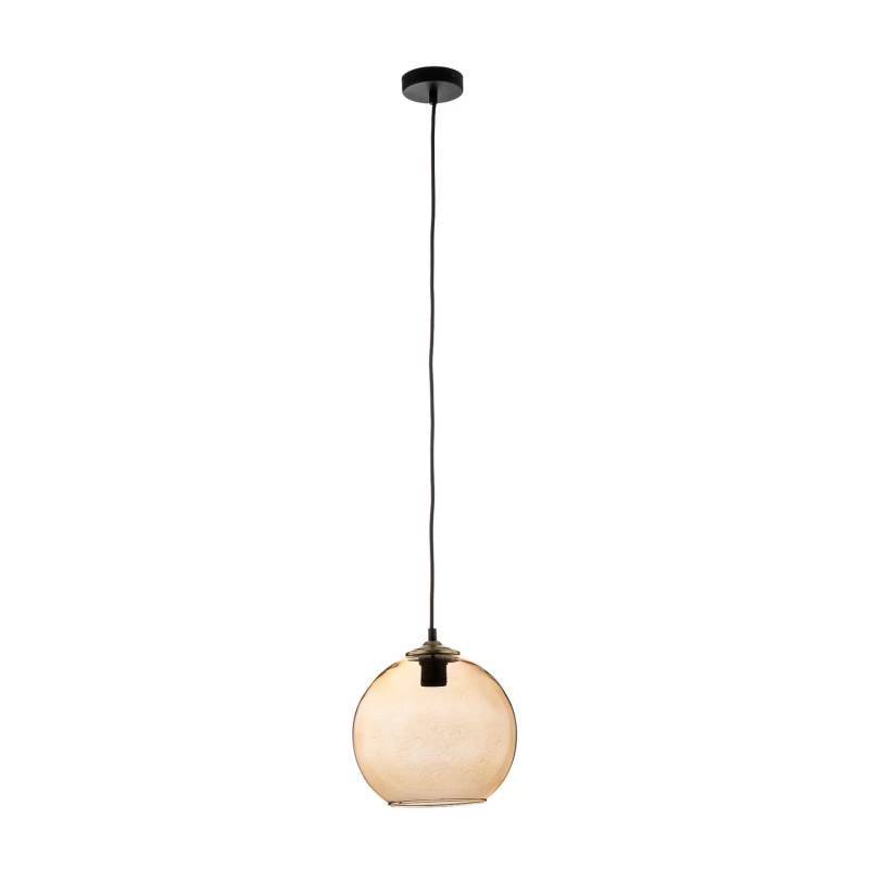 Euluna Hängelampe Ball Hängeleuchte Leuchte E27 Glas Kugelschirm Hellbraun ø25cm B-Ware von Euluna
