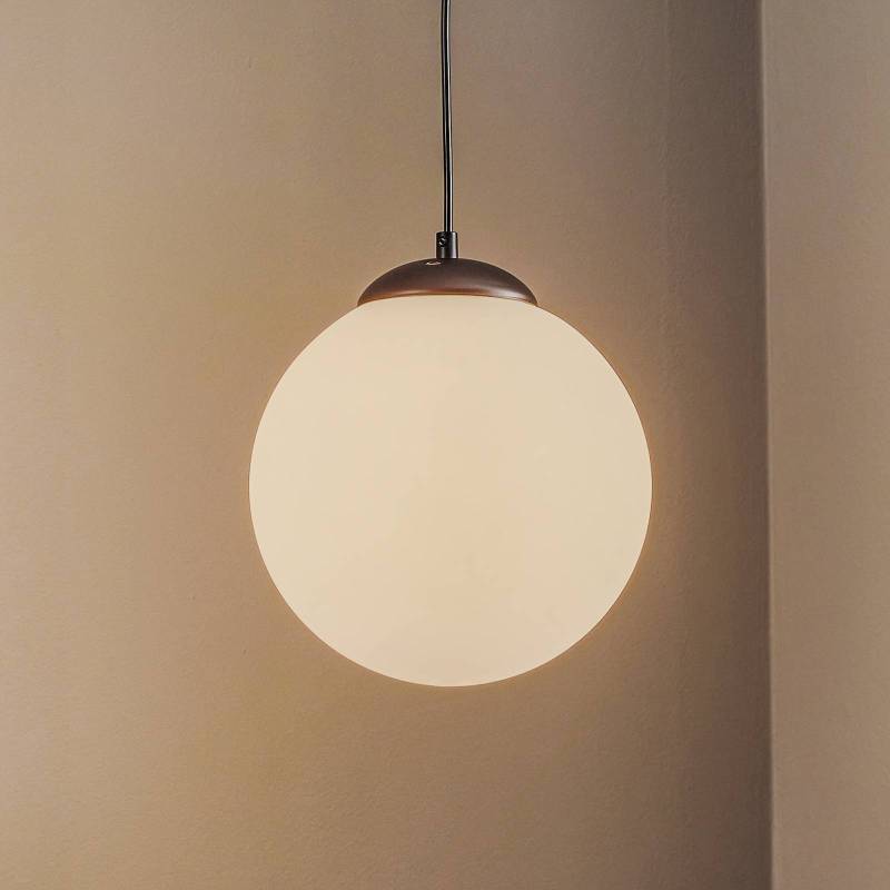 Hängelampe Lima, Opalglas, schwarz, 1-flammig von Eko-Light