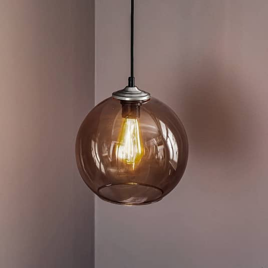 Euluna Hängelampe Pendelleuchte Deckenlampe Glas Kugelschirm Rauchgrau ø25cm B-Ware von Euluna