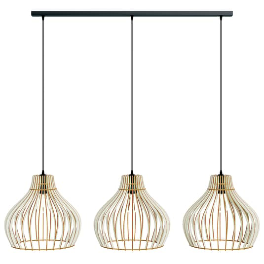 Euluna Hängeleuchte Barrel Mit Holzschirmen Deckenlampe Deko Pendelleuchte 29 B-Ware von Euluna