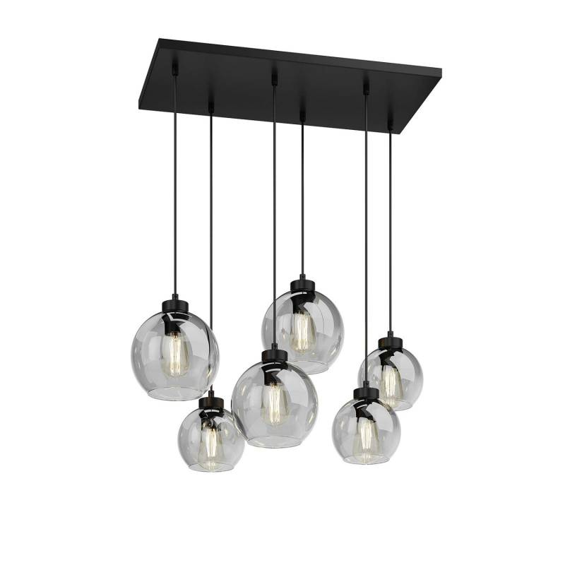 Euluna Hängeleuchte Cubus Hängeleuchte Lampe Leuchte Sechsflammig E27 Glas Graph B-Ware von Euluna