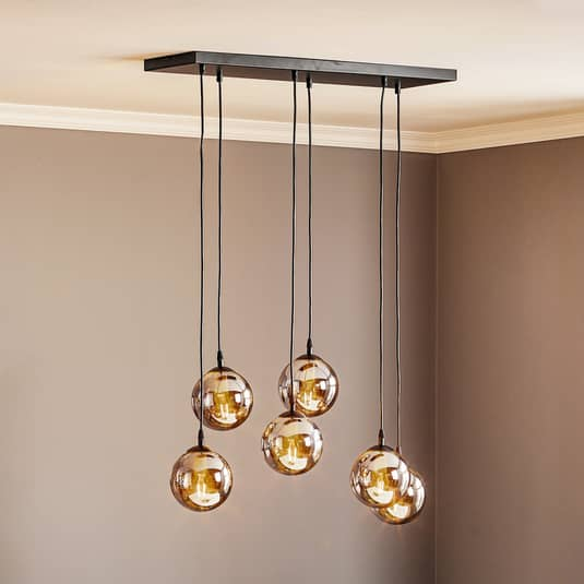 Euluna Hängeleuchte Glassy Hängelampe Deckenlampe Lampe 6 Flg Gerade Glas Gra125 B-Ware von Euluna