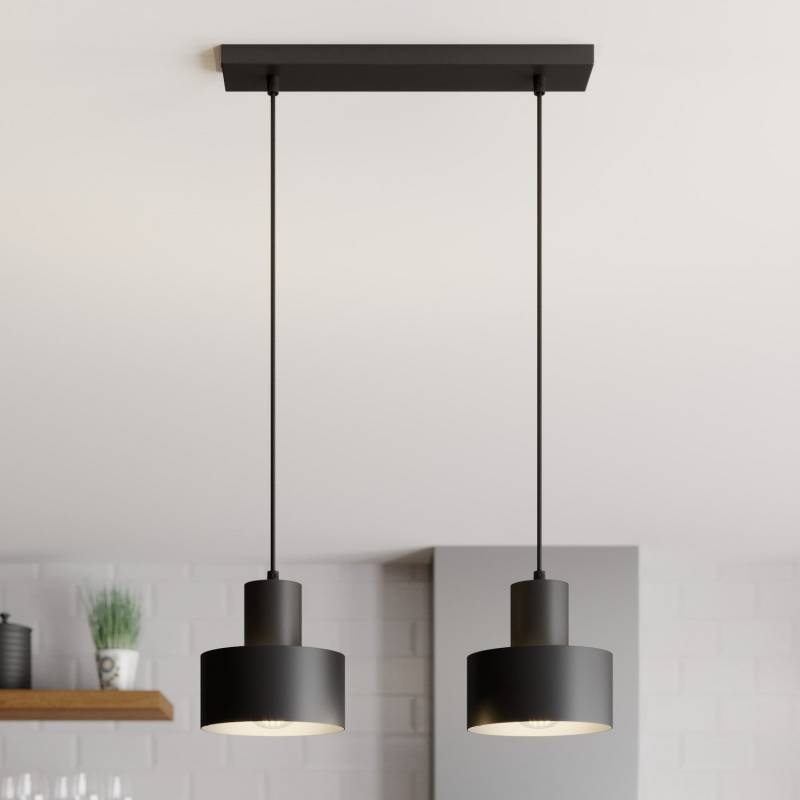 Euluna Hängeleuchte Hängelanpe Lampe Leuchte Linear Zweiflammig Schwarz Stahl670 B-Ware von Euluna
