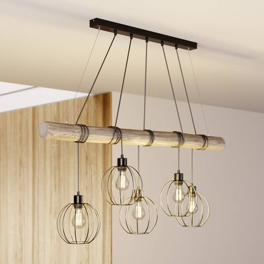 Euluna Hängeleuchte Karou Hängelampe Lampe Leuchte 5 Flammig E27 Grau Gebeizt B-Ware Euluna Hängeleuchte Karou Hängelampe Lampe Leuchte 5 Flammig E27 Grau Gebeizt B-Ware von Euluna