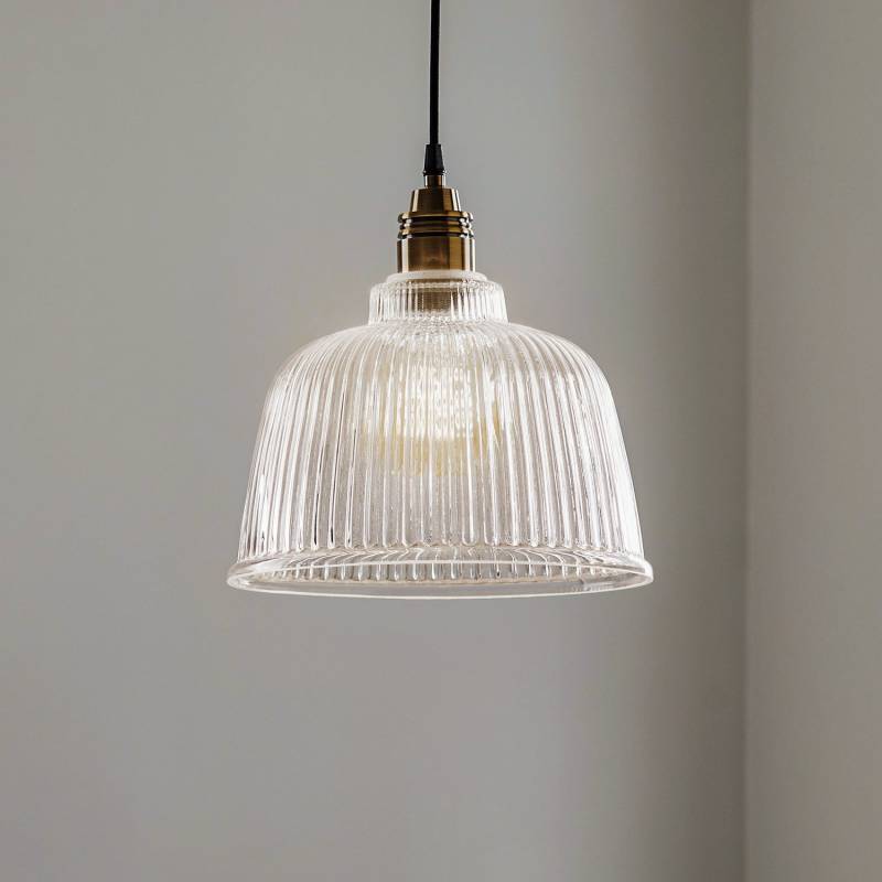 Euluna Hängeleuchte Leana Glas Klar Altmessing Hängelampe Lampe Leuchte Spot B-Ware von Euluna