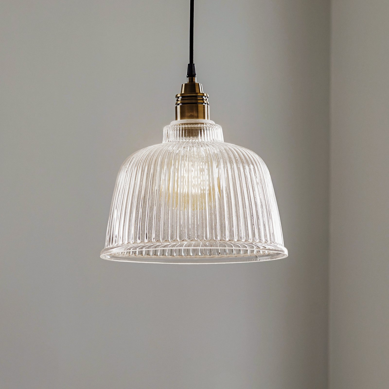 Euluna Hängeleuchte Leana Glas Klar Altmessing Hängelampe Lampe Leuchte Spot B-Ware von Euluna