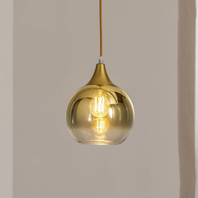 Hängeleuchte Monte aus Glas, einflammig, gold von Eko-Light