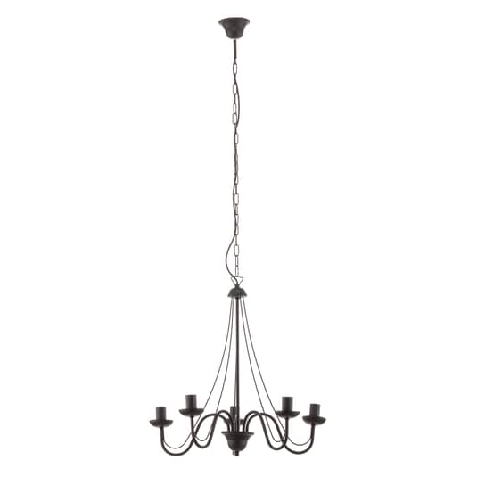 Euluna Kronleuchter Lampe Leuchte Wohnzimmerlampe Malbo Fünfflammig E14 Schwarz B-Ware von Euluna