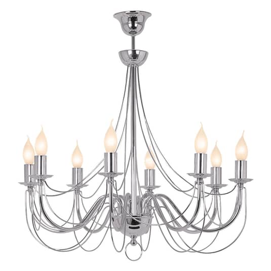 Euluna Kronleuchter Retro Achtflammig 75cm Chrom Pendelleuchte Hängeleuchte E14 B-Ware von Euluna