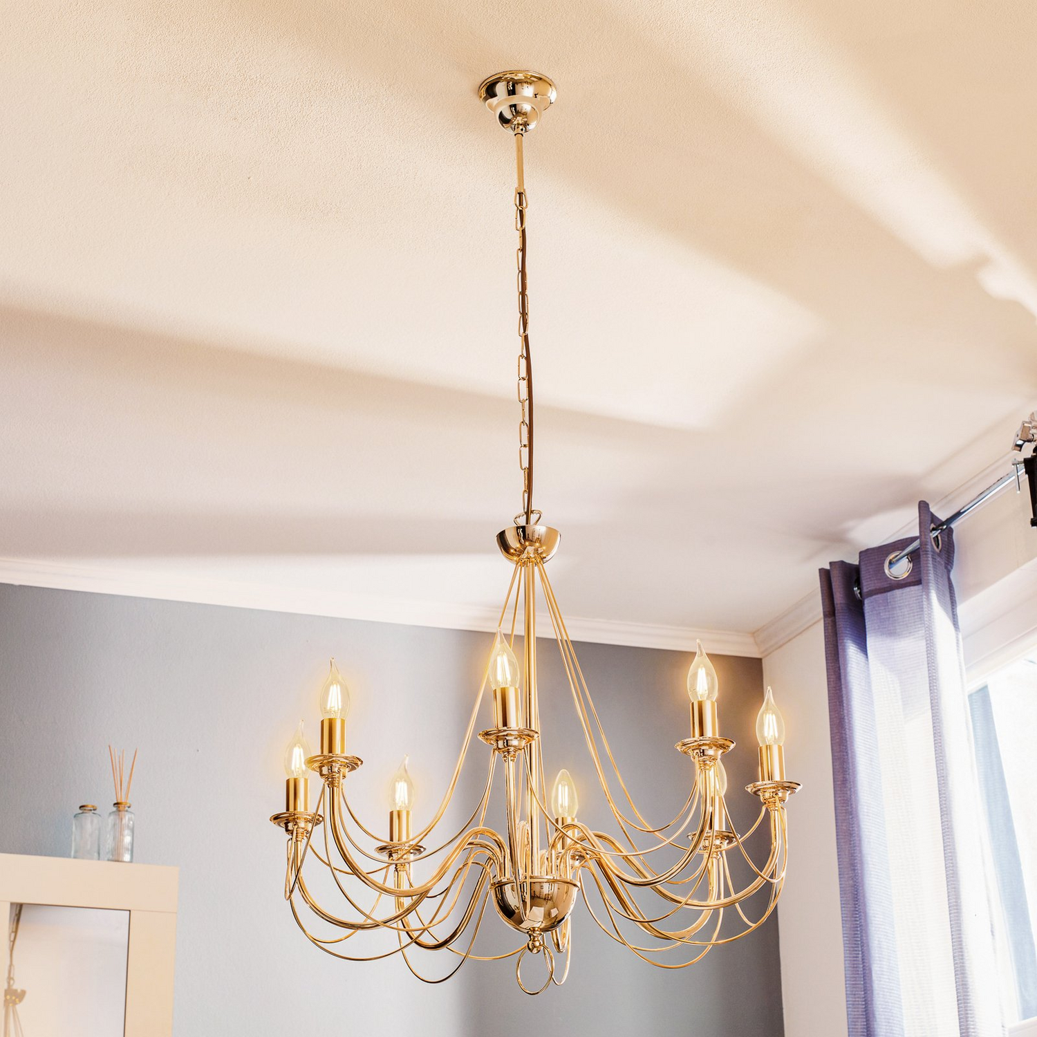 Euluna Kronleuchter Retro Deckenlampe Hängeleuchte Hängelampe Lampe Leuchte Gold B-Ware von Euluna