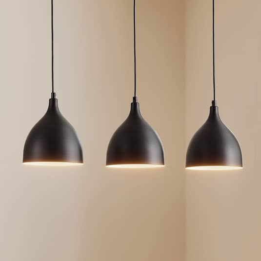 Euluna Pendelleuchte Nanu Pendelleuchte Leuchte Lampe Metall Schwarz 3 Flammig B-Ware von Euluna