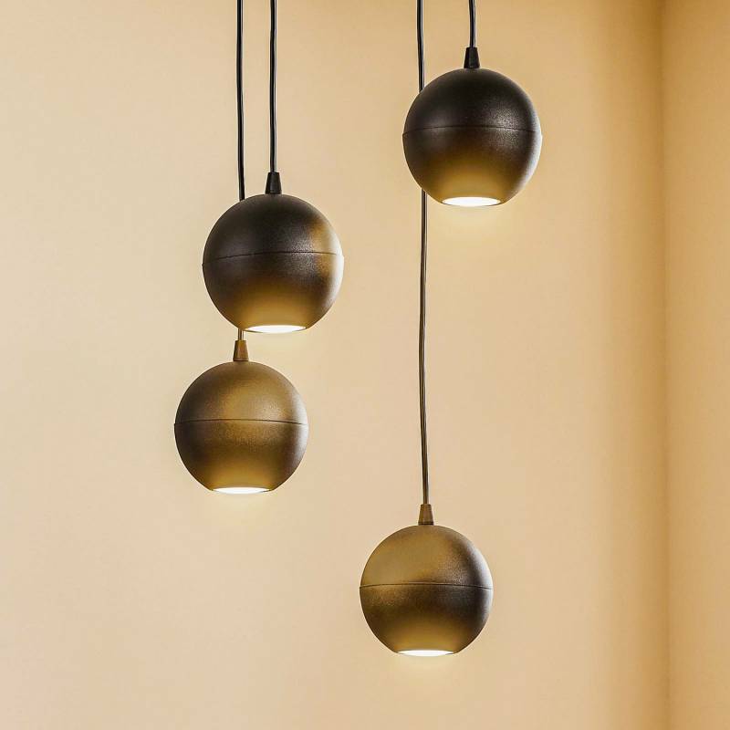 Euluna Pendelleuchte Pendelleuchte Lampe Leuchte Midnight Schwarz Vierflammig Ru B-Ware von Euluna