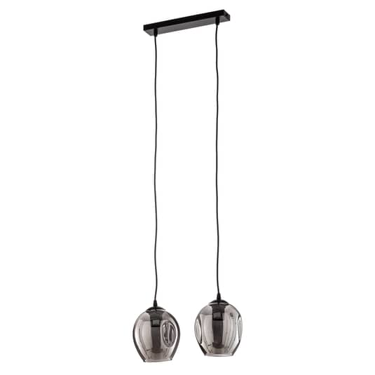 Euluna Pendelleuchte Starla Deckenlampe Hängeleuchte E27 Zweiflammig Glas Grafit B-Ware von Euluna