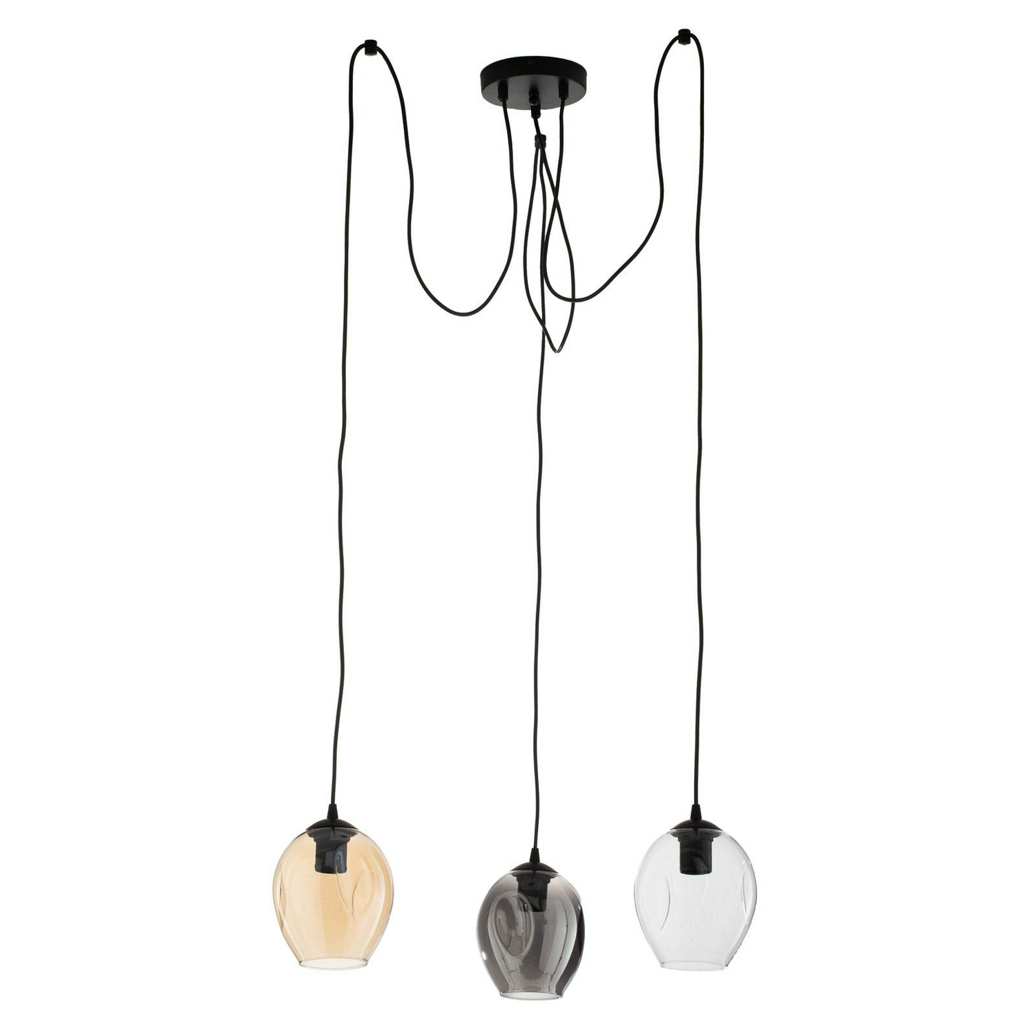 Euluna Pendelleuchte Starla Pendellampe Leuchte Dezentral 3fl Grafit/Amber/Klar B-Ware Euluna Pendelleuchte Starla Pendellampe Leuchte Dezentral 3fl Grafit/Amber/Klar B-Ware von Euluna