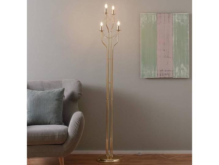 Euluna Stehleuchte Retro, vierflammig mit Goldfinish für Wohn & Esszimmer - Gold / Messing - Modern - Metall von Euluna