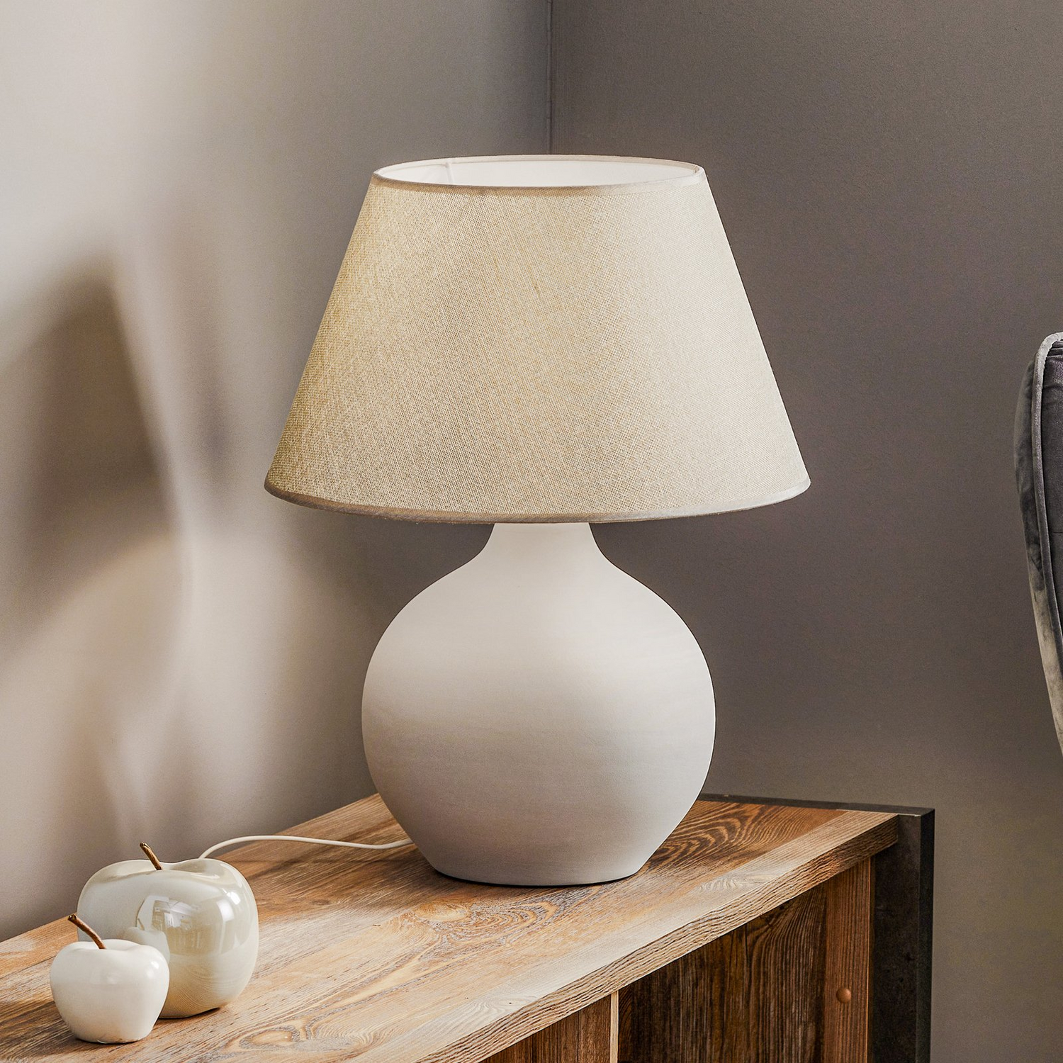 Euluna Tischleuchte Sfera Schreibtischlampe Deko Tischlampe E27 53cm Zement Grau B-Ware Euluna Tischleuchte Sfera Schreibtischlampe Deko Tischlampe E27 53cm Zement Grau B-Ware von Euluna