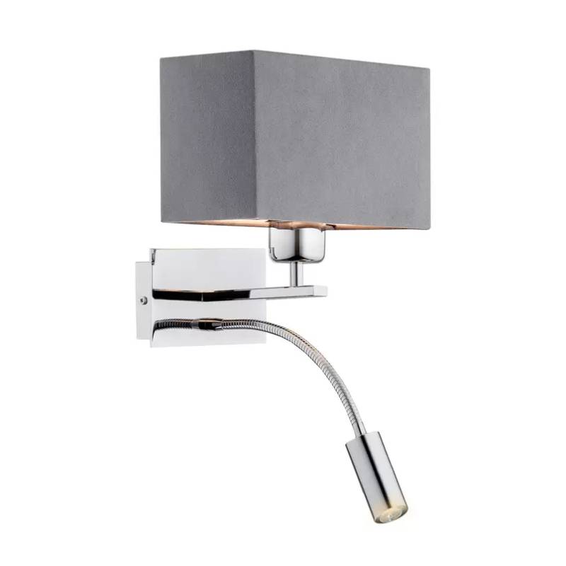 Euluna Wandlampe Harry Eckig Chrom Dunkelgrau Wandleuchte Lampe Leuchte E27 G9 B-Ware von Euluna