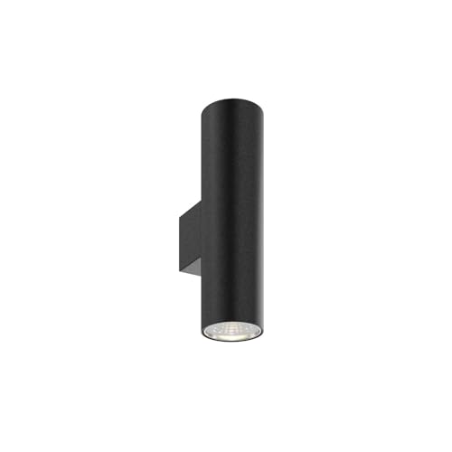 Euluna Wandleuchte, Wandlampe Innen Marion (Modern) in Schwarz aus Metall (2 flammig GU10) - Wandstrahler Wandbeleuchtung Schlafzimmer/Wohnzimmer Wohnzimmerleuchte von Euluna